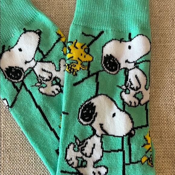 Peanuts Snoopy and Woodstock Socks - Gray and Green - Picture 3 of 4